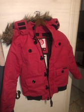 Swiss Cross Weather Gear Red Jacket With Hoodie / Zipper Kids Size Large NWOT
