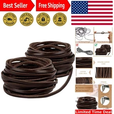 10 Yards Flat Genuine Leather Cord, 3/4/5 mm Available, Real Leather Strips, Nat
