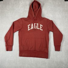 American Eagle Outfitters Hoodie Mens Small Red Eagle Logo Pullover Sweatshirt