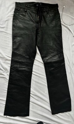 VTG Y2K GAP Leather Bootcut Pants Black Lined Women s 10
