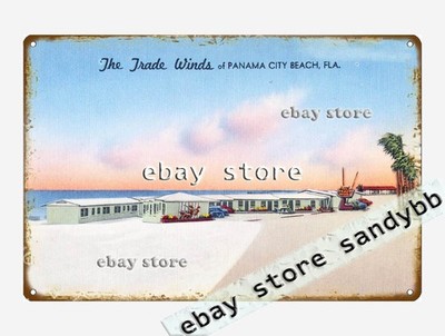 1930-45 Trade Winds of Panama City Beach, Florida tin sign plaque artwork prints