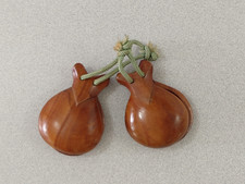 Vintage Hand Carved Wood Castanets Wood Clappers Percussion Noise Maker Flamenco