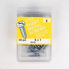 MIDWEST - 10129 - 6 x 1 Combo Pan Head SHEET METAL SCREWS - Qty 100 NOS