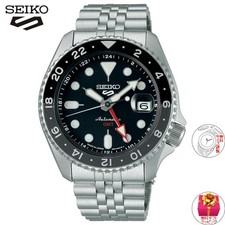 Seiko 5 Sports SBSC001 GMT Automatic Black Men's Watch New in Box Japan