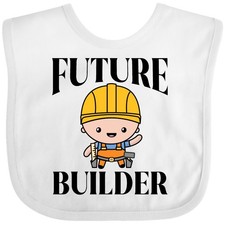 Inktastic Boys Future Builder Construction Outfit Baby Bib Worker Contractor