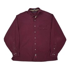 Tommy Hilfiger Shirt - Large Burgundy Cotton