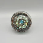 Early Murano Glass Intricate Millefiori Close Packed Cane Paperweight 3" Vintage