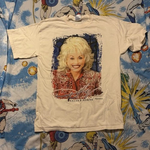 Rare Dolly Parton Tour T-Shirt Halos & Horns Size L 2000s vintage concert t-shirt, vintage, single stitch, B+ condition