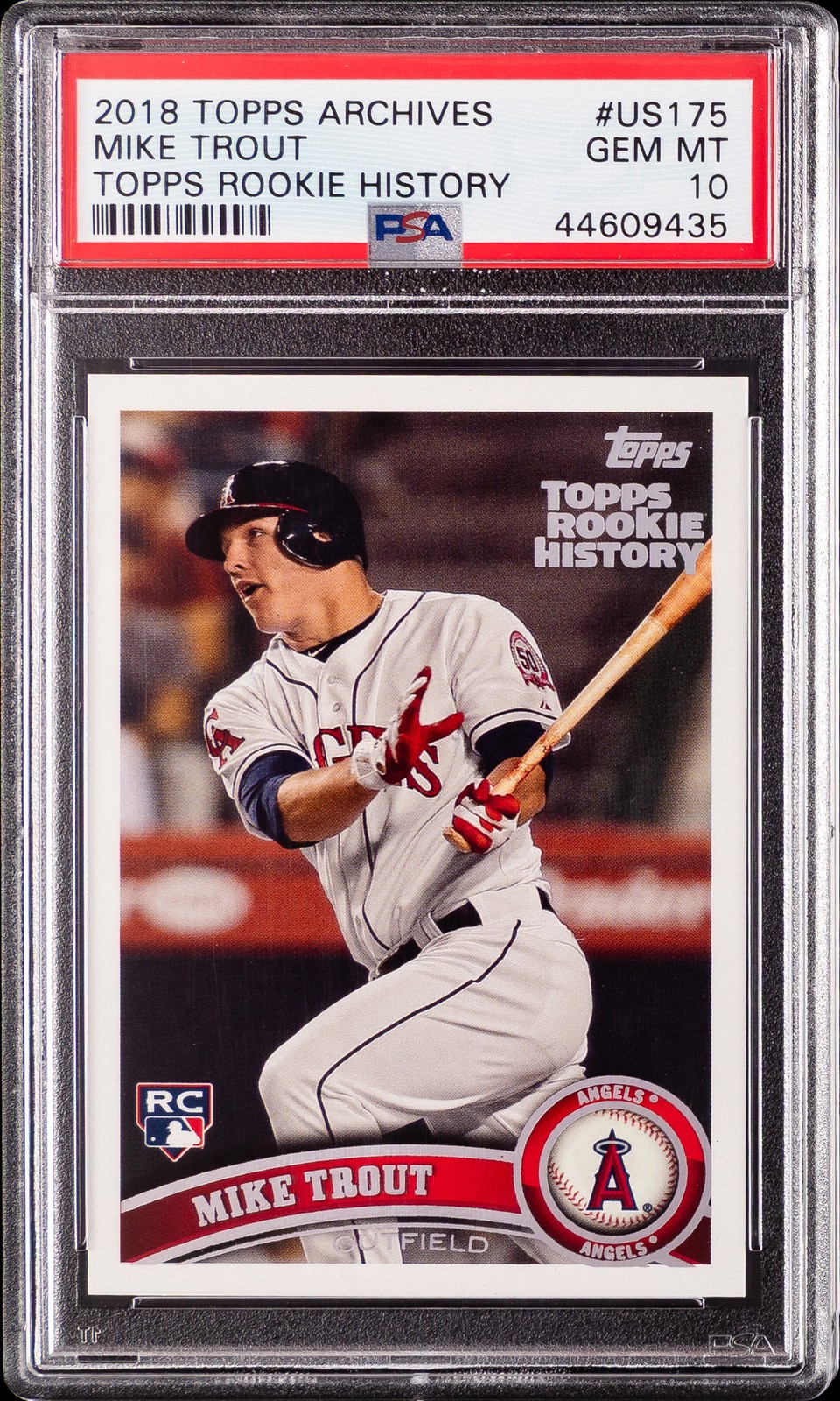 2018 TOPPS ARCHIVES TOPPS ROOKIE HISTORY #US175 MIKE TROUT PSA 10