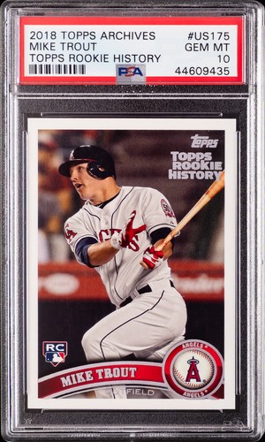 2018 TOPPS ARCHIVES TOPPS ROOKIE HISTORY #US175 MIKE TROUT PSA 10