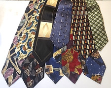Mens Neck Ties Floral Geometric Assorted Brands Lot of 10