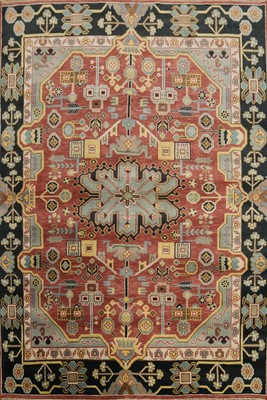 Orange / Rust Handmade Traditional Wool Carpet Kazak Style Indian Rug 8x10 Ft