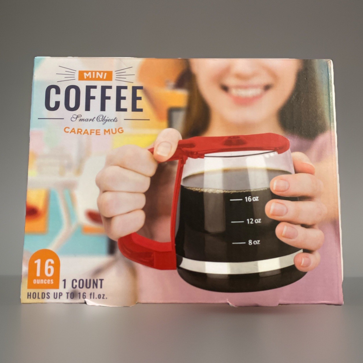 Red Carafe Style Coffee Pot Shaped Mug Novelty- Holds Up To  16oz- Sealed