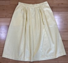Vintage Take 1 Yellow A-Line Skirt Sz 18 Made in USA Rayon Blend 32” Waist