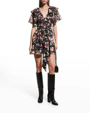 Tanya Taylor Mara Floral Fil Coupe Mini Dress 0