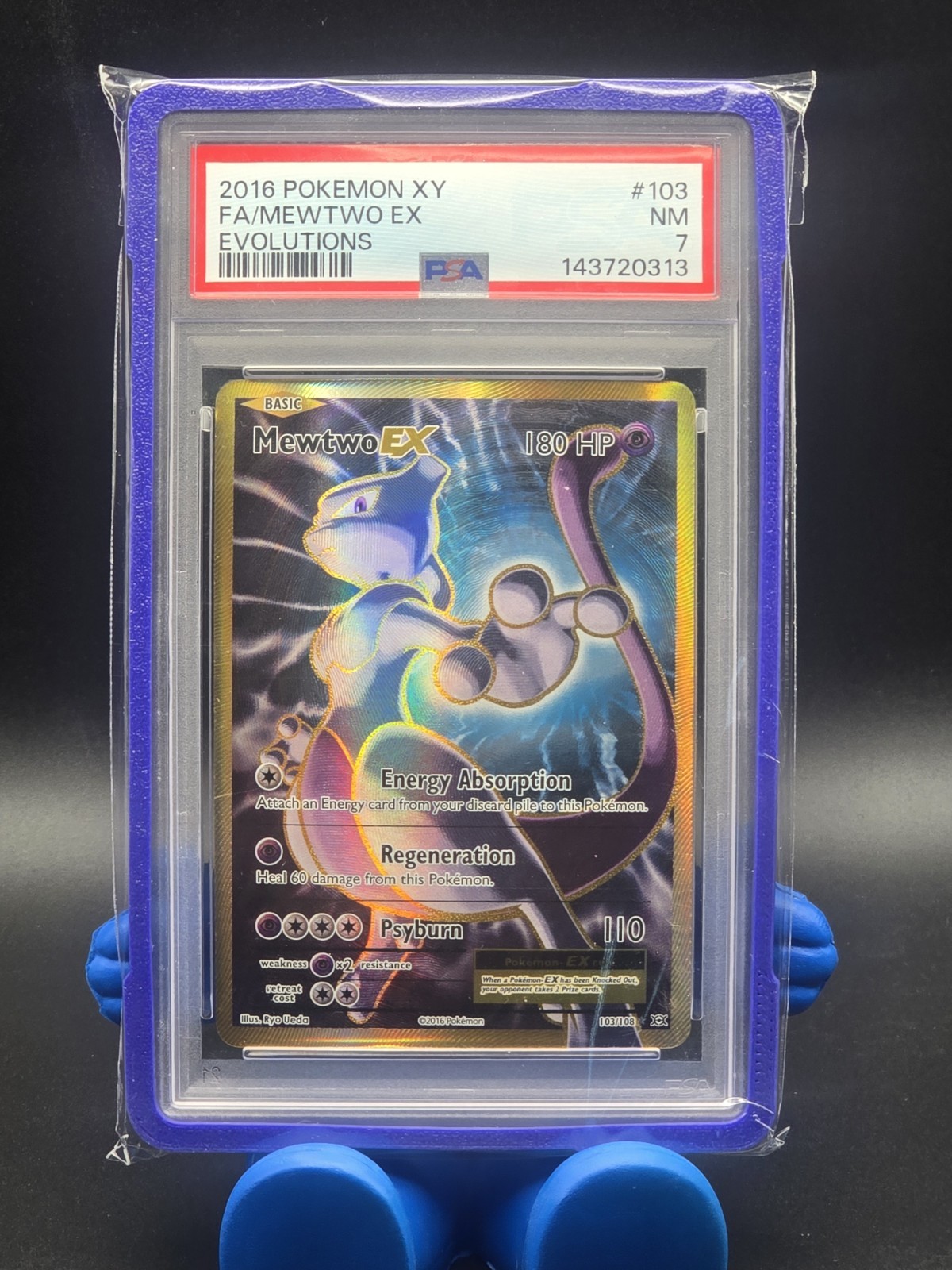POKEMON 2016 XY Evolutions Full Art MEWTWO EX #103 PSA 7 RARE