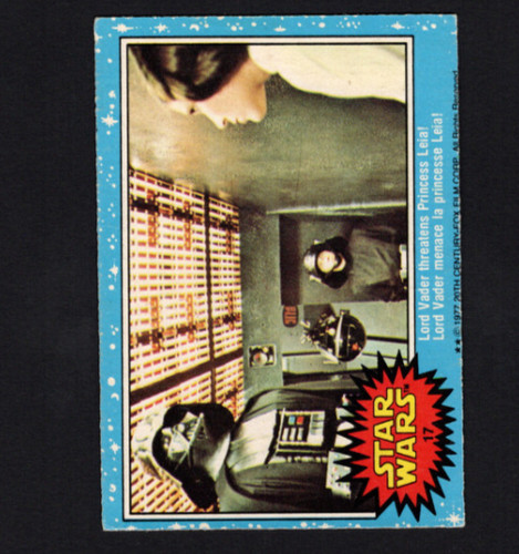 1977 OPC Star Wars #17 Lord Vader threatens Princess Leia! — Raw