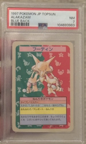1997 Alakazam No Number Topsun Blue Back BANDAI Pokemon Japanese PSA 7