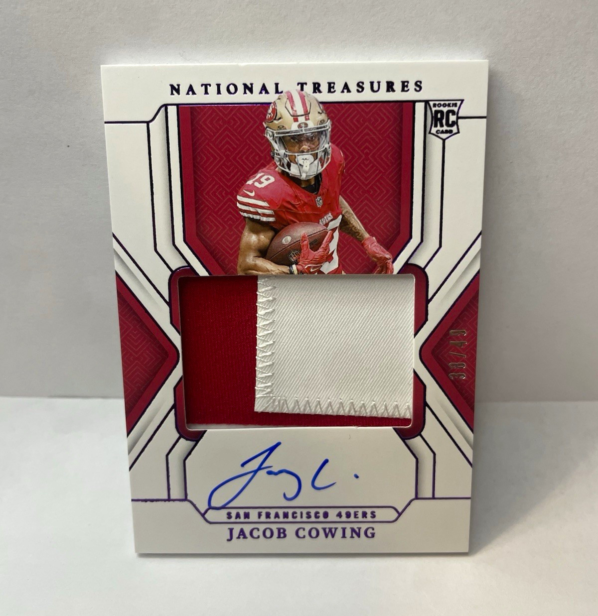 Jacob Cowing Panini National Treasures #200 Autograph Patch Purple