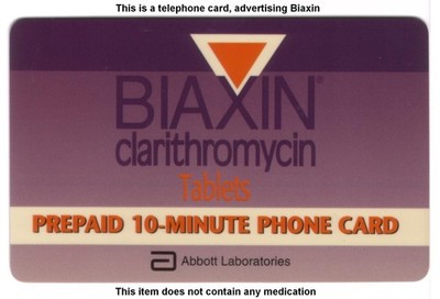 10m Biaxin Clarithromycin Tabletten Promotion Von Abbott Labs Promo Telefonkarte