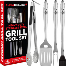Alpha Grillers Grill Tools Set, BBQ Grilling Accessories Outdoor Utensils He