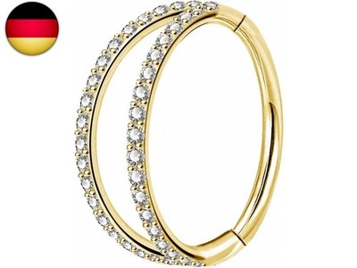 Helix Earrings Hoop Double Line Clear CZ Paved Septum Ring Cartilage Earrings