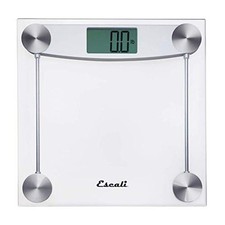 Escali E184 Extra Large Clear Glass Bathroom Body Scale, Traditional Square