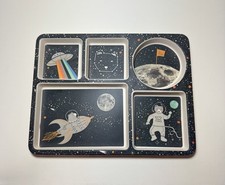 Eco-Friendly Bamboo Divided Plate for Toddlers   Space Theme Love Mae