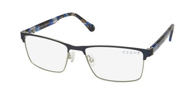 NEW CZONE E5201 EYEGLASS FRAME FULL-RIM RECTANGULAR 51-16-140 BLUE METAL &