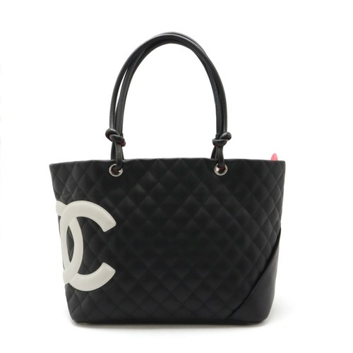 CHANEL Cambon Line Coco Mark Large Tote Shoulder Bag Soft Calf Bla... GZl15vd4 - Picture 2 of 10