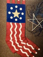 PATTERN Wool Felt American Flag Penny Rug Table Runner NEW Country Harvest