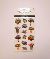 Mrs. Grossman's Lot of 2 Sticker Sheets Brand New Package Beautiful Bouquets 