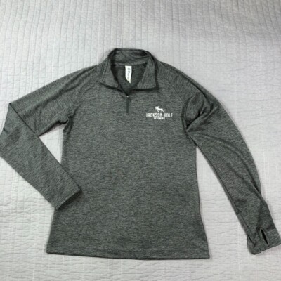 Jackson Hole Shirt Men Small Gray 1/4 Zip Active Pullover Ouray Wyoming Western