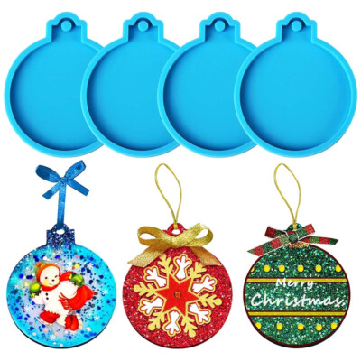 4 Stück Weihnachtskugeln Silikonform Harzform Einfach Rund Kreis Zum Selbermachen Handwerk