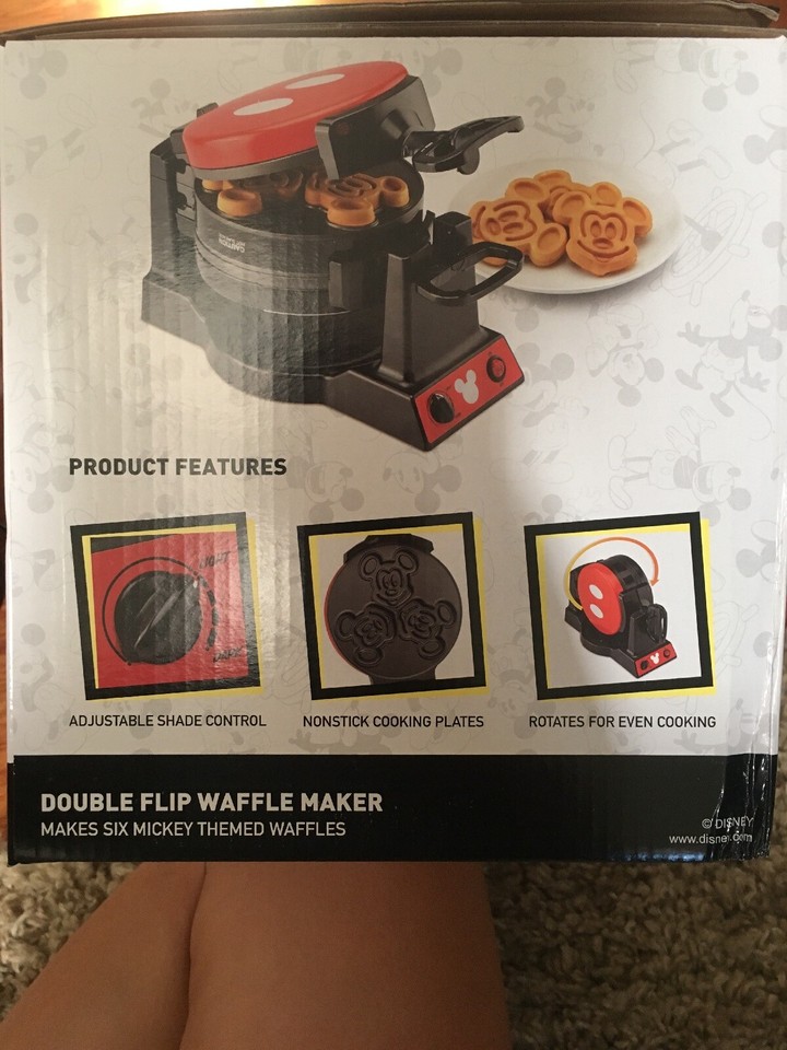 Disney Mickey Mouse Double Flip Waffle Maker 90th Anniversary RARE Fun