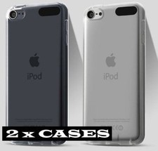 2 x CASES - CLEAR TPU Soft Rubber Transparent Cover - iPod Touch 5th 6th 7th Gen