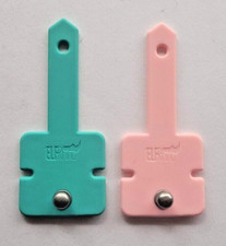 New 2 Silicone Wired Earbud Headphone or Cable Organizers Winders Pink Teal