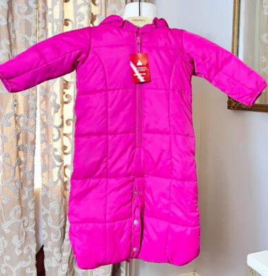 NWT Gap Baby Gap Girls Warmest bundles Pink Puffy Fleece Lined Snowsuit  6-12 Mo