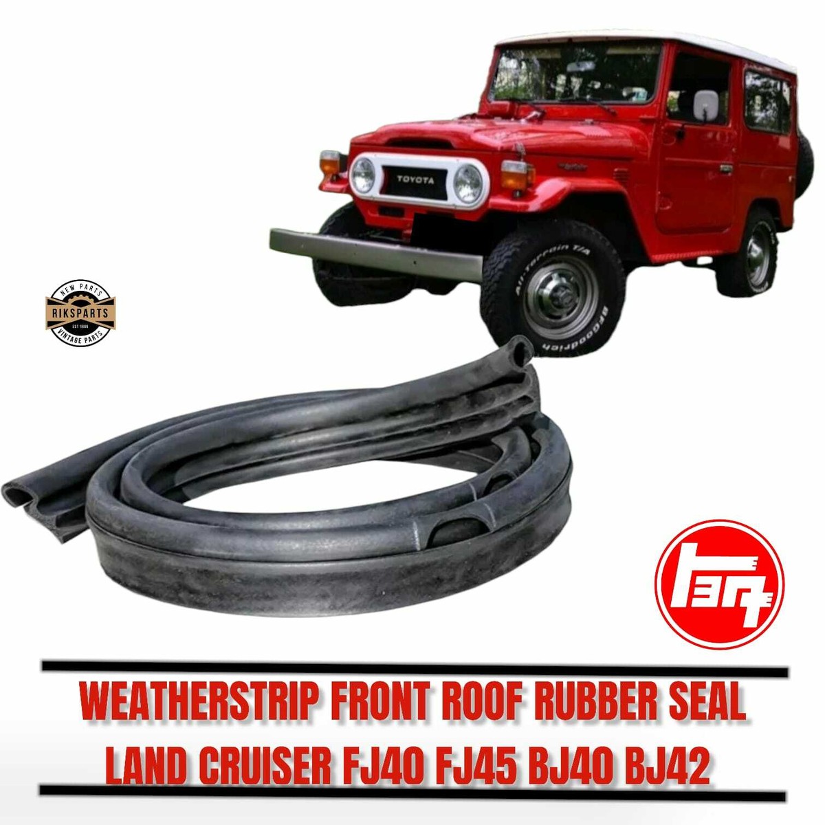 Toyota Land Cruiser FJ40 FJ45 BJ40 Weatherstrip Front Roof Rubber