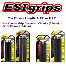 ESI Chunky OR Extra Chunky 6.75" or 8.25" Bike Black XLor XXL Grips 100%SILICONE