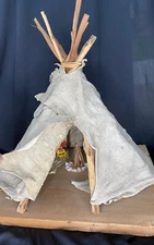 Handmade Leather Teepee Native American House Village Display Lego Figures OOAK