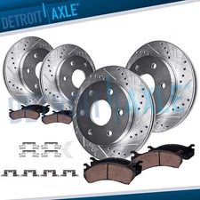 Front and Rear Drilled Rotors Brake Pads Kit for Nissan Frontier Xterra Equator