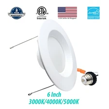 3BRIX 6” 15W LED Retrofit Downlight Baffle Trim Recessed Dimmable Light - ETL 