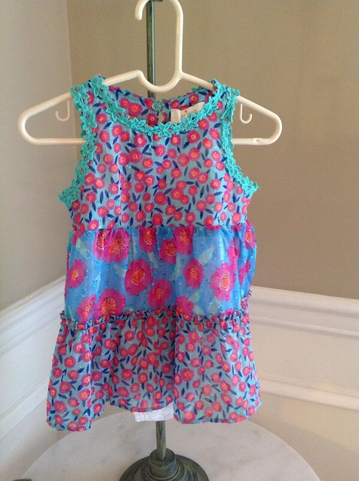 Set abito a trapezio Kate Spade $78 Tangeri floreale bambino nuovo con etichette taglia 12M