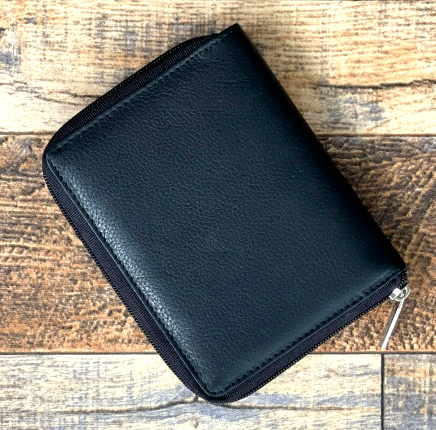 RFID Blocking Leather Bifold Wallet For Men – Zipper Closure, Slim Design, Black Cowhide