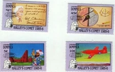 Dominica 1986 - Halley's Comet Space Logo - Set of 4 Stamps - Scott #984-7 - MNH