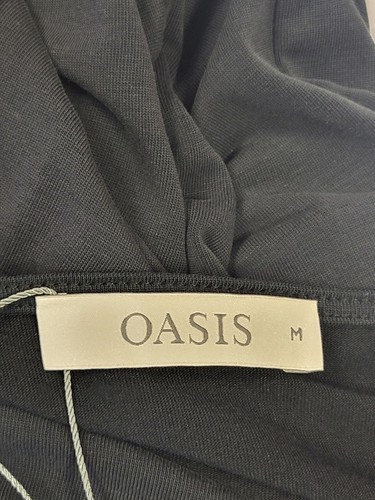 Oasis Grey Smart Work Office Ocassion Dress Size M New Modal Polyester Mix Belt - Picture 8 of 10