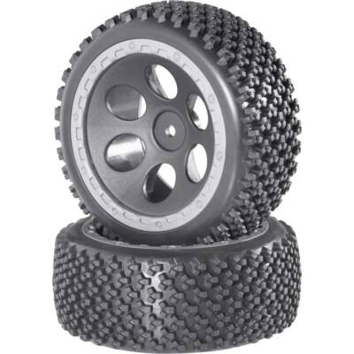 2er Multipack Reely 1:10 Buggy Kompletträder Rally Loch-Design Grau 2 St.