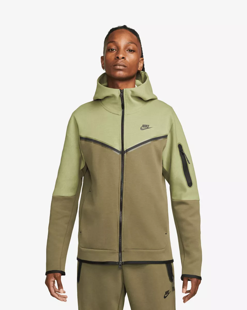 Nike Tech Fleece Hoodie Full Zip Alligator Medium Olive Green