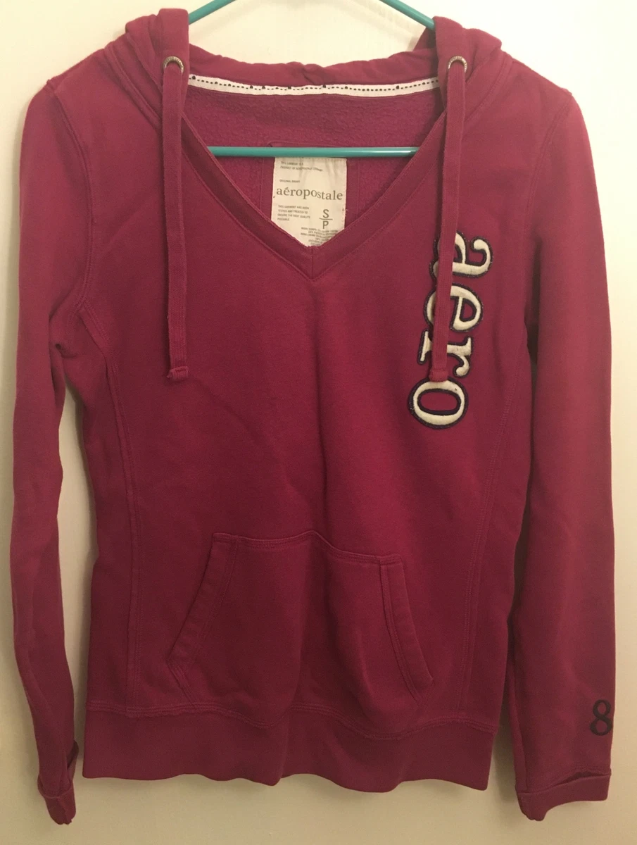 AEROPOSTALE Sweat à capuche zippé avec logo Aero 1987 pour femme, Cadet Navy, Petit